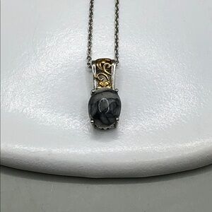 Chuck Clemency STS Sterling Silver 925 gemstone pendant chain necklace-dainty.
